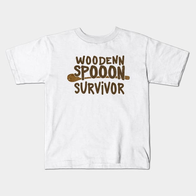 wooden spoon survivor Kids T-Shirt by Aldrvnd